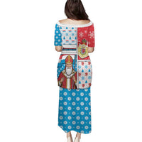 Luxembourg Christmas Puletasi Kleeschen With Xmas Patterns - Wonder Print Shop