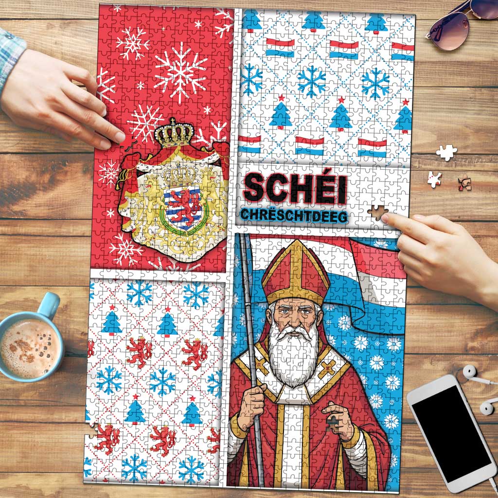 Luxembourg Christmas Puzzle Kleeschen With Xmas Patterns - Wonder Print Shop