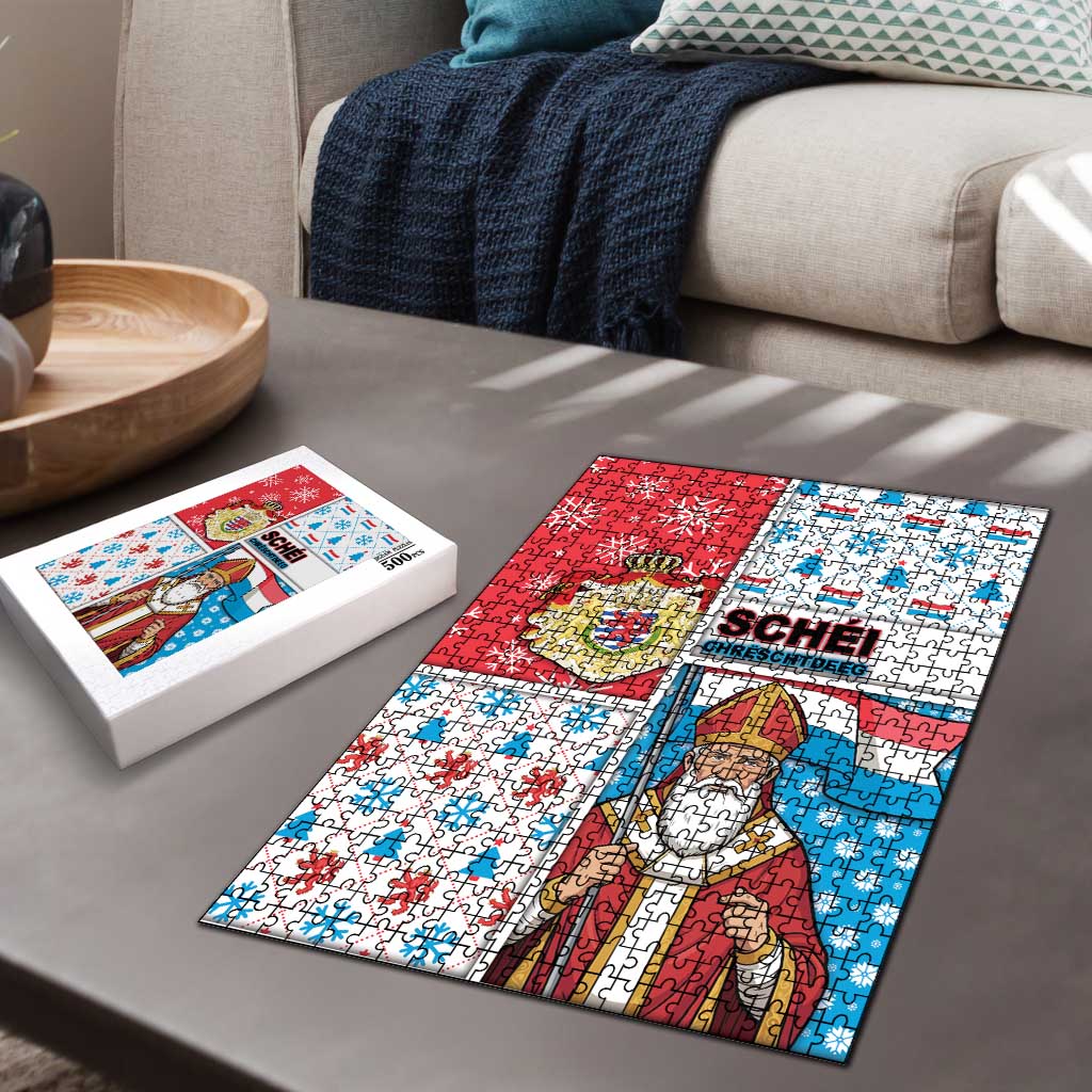 Luxembourg Christmas Puzzle Kleeschen With Xmas Patterns - Wonder Print Shop