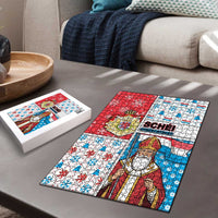 Luxembourg Christmas Puzzle Kleeschen With Xmas Patterns - Wonder Print Shop