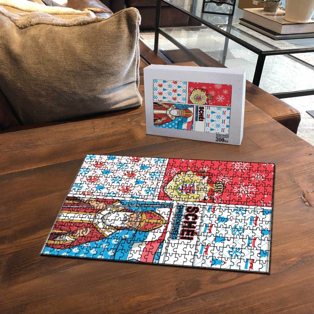 Luxembourg Christmas Puzzle Kleeschen With Xmas Patterns - Wonder Print Shop