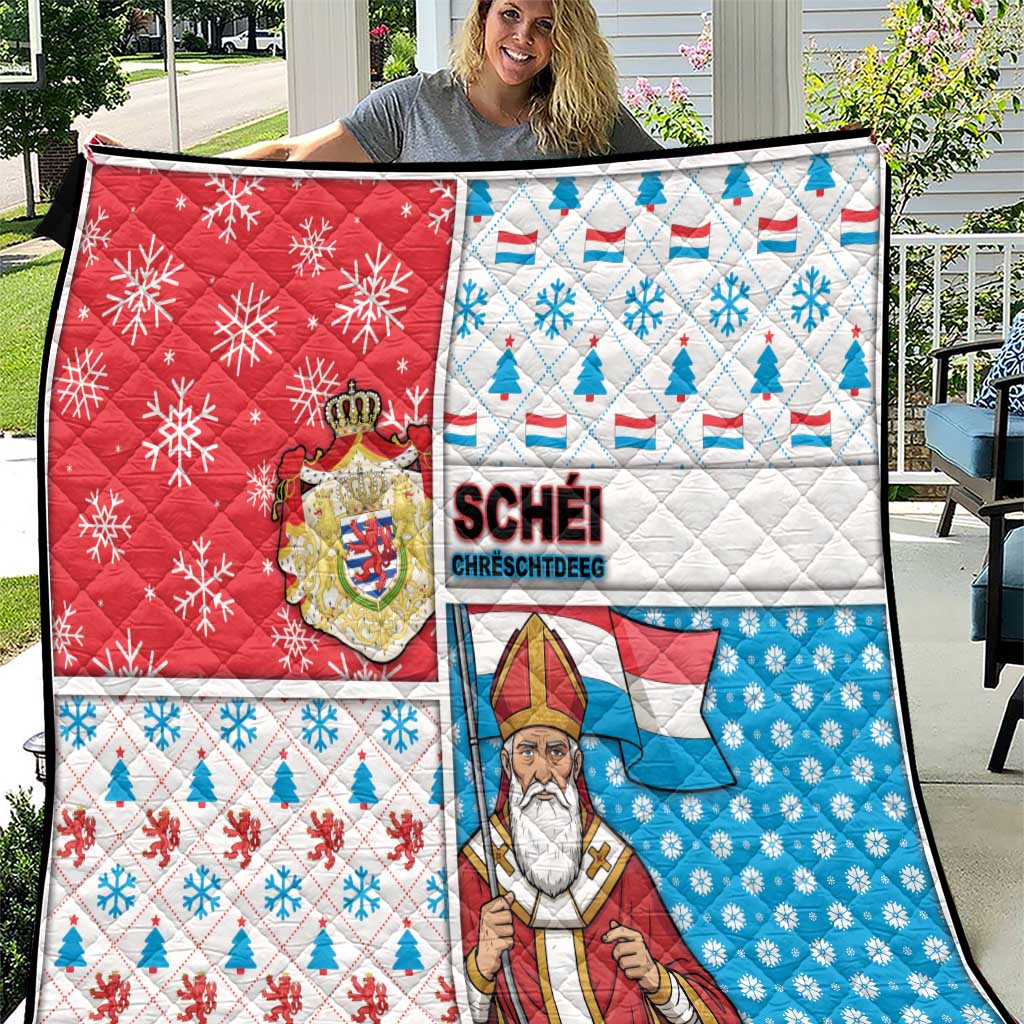 Luxembourg Christmas Quilt Kleeschen With Xmas Patterns - Wonder Print Shop