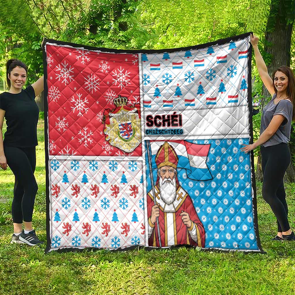 Luxembourg Christmas Quilt Kleeschen With Xmas Patterns - Wonder Print Shop