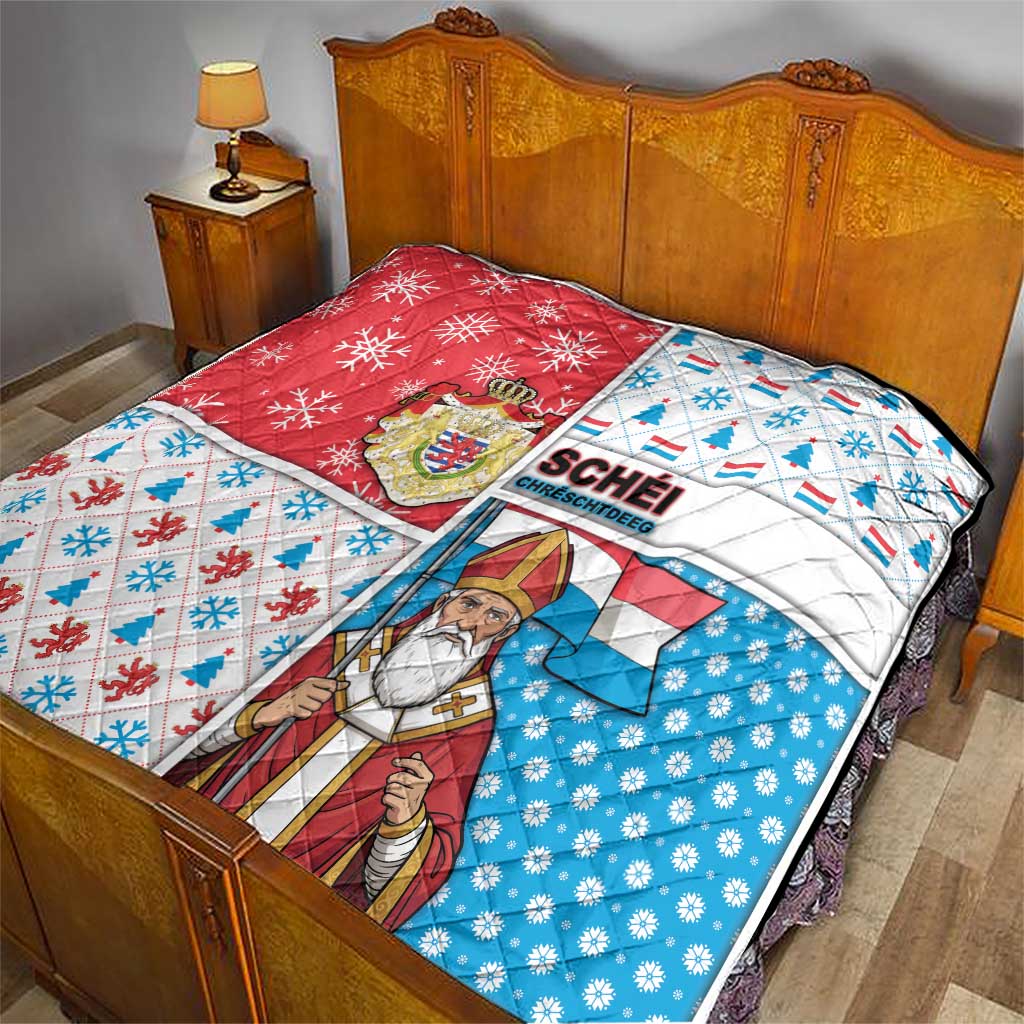 Luxembourg Christmas Quilt Kleeschen With Xmas Patterns - Wonder Print Shop