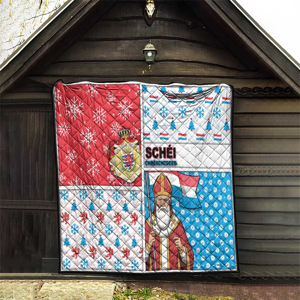 Luxembourg Christmas Quilt Kleeschen With Xmas Patterns - Wonder Print Shop