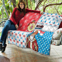 Luxembourg Christmas Quilt Kleeschen With Xmas Patterns - Wonder Print Shop