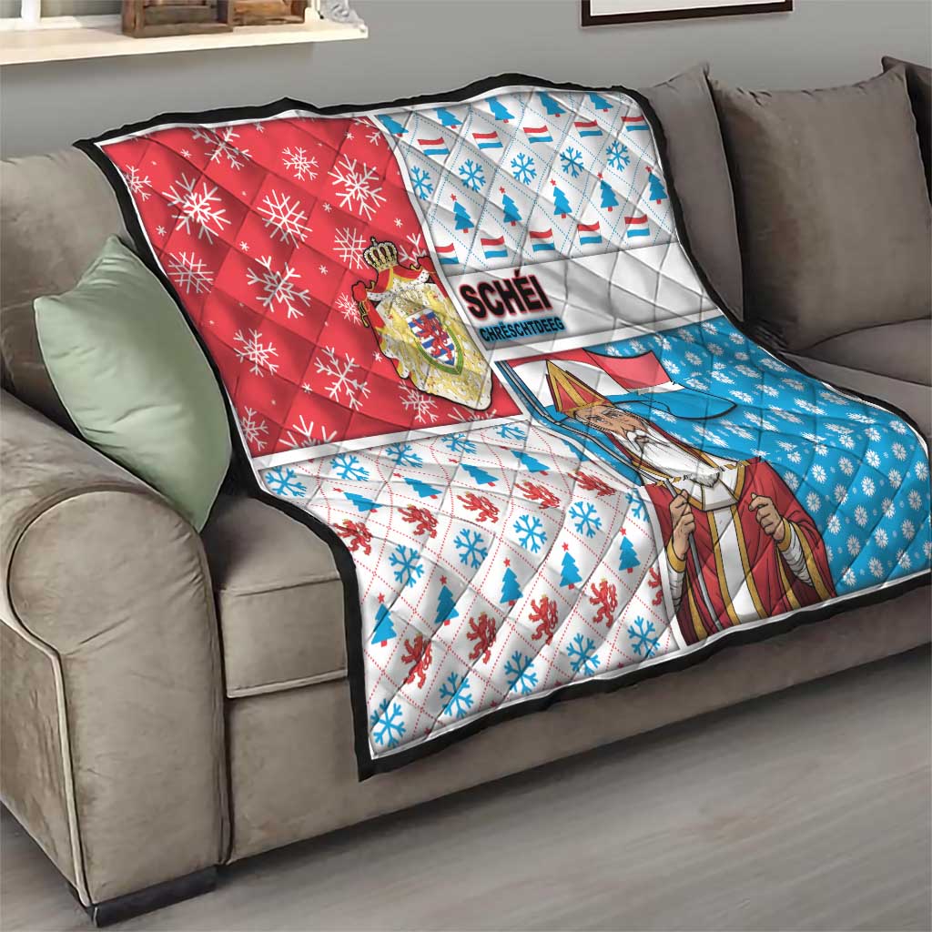 Luxembourg Christmas Quilt Kleeschen With Xmas Patterns - Wonder Print Shop