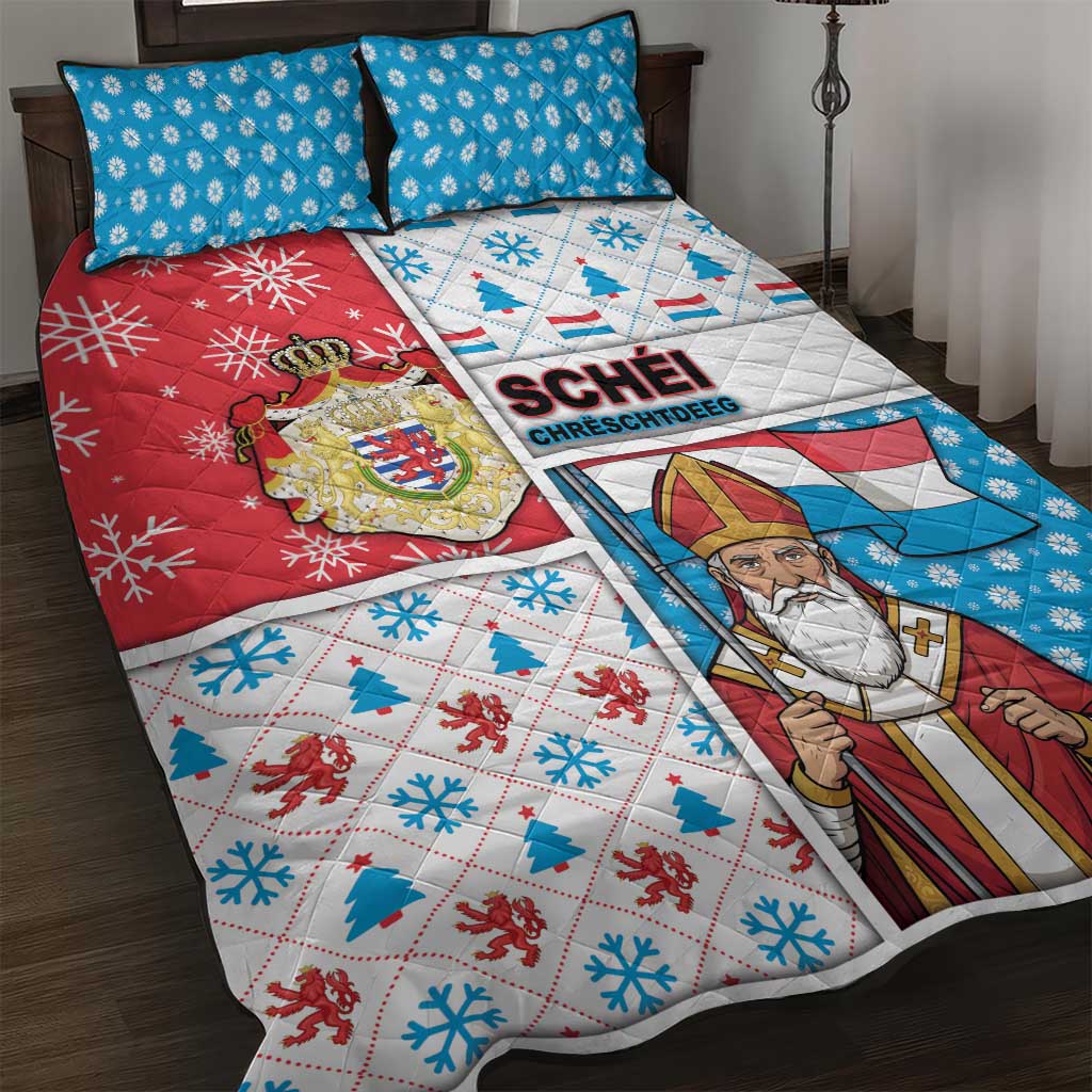 Luxembourg Christmas Quilt Bed Set Kleeschen With Xmas Patterns - Wonder Print Shop