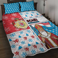 Luxembourg Christmas Quilt Bed Set Kleeschen With Xmas Patterns - Wonder Print Shop