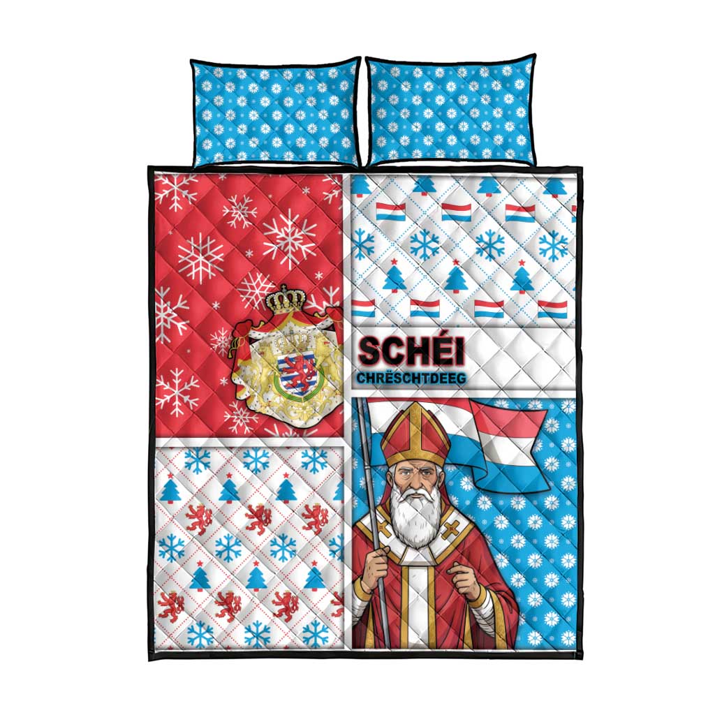 Luxembourg Christmas Quilt Bed Set Kleeschen With Xmas Patterns - Wonder Print Shop
