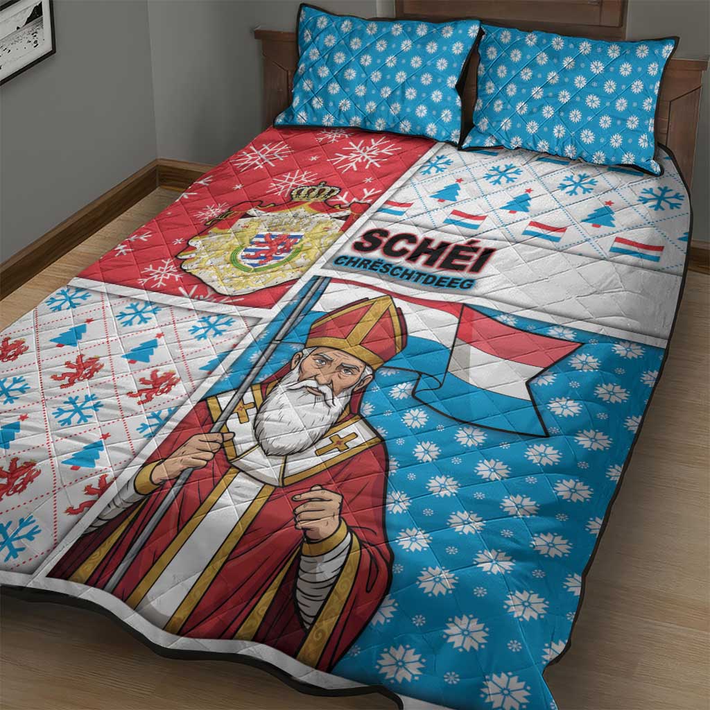 Luxembourg Christmas Quilt Bed Set Kleeschen With Xmas Patterns - Wonder Print Shop