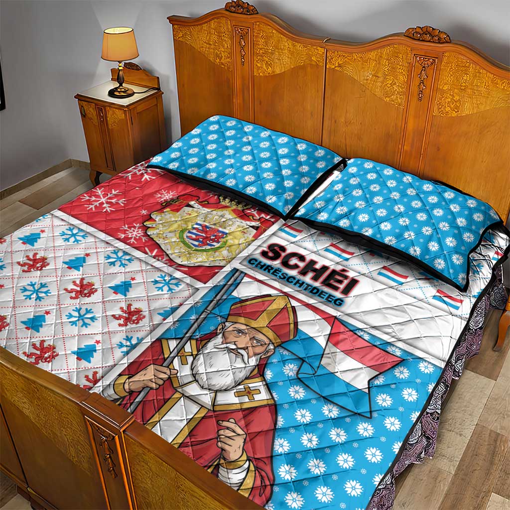 Luxembourg Christmas Quilt Bed Set Kleeschen With Xmas Patterns - Wonder Print Shop