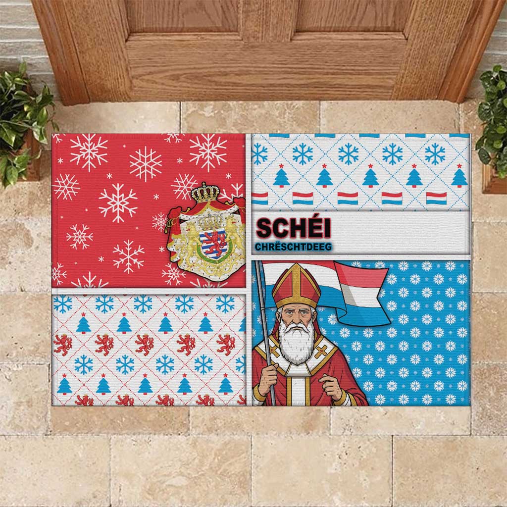 Luxembourg Christmas Rubber Doormat Kleeschen With Xmas Patterns - Wonder Print Shop