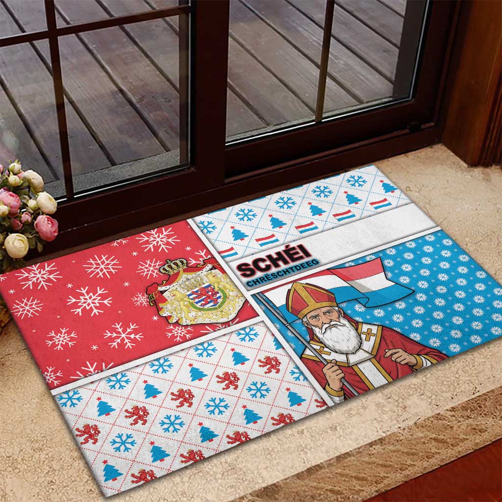 Luxembourg Christmas Rubber Doormat Kleeschen With Xmas Patterns - Wonder Print Shop