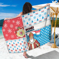 Luxembourg Christmas Sarong Kleeschen With Xmas Patterns - Wonder Print Shop