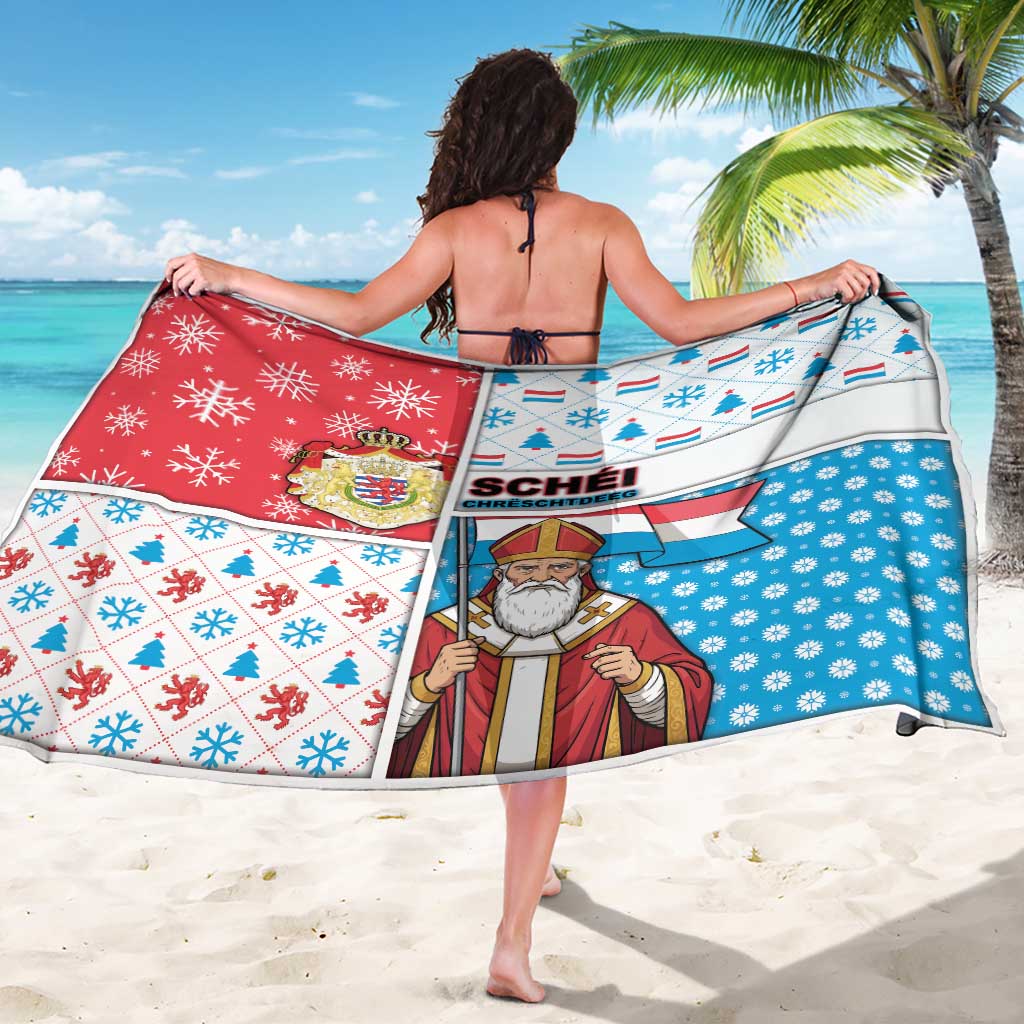 Luxembourg Christmas Sarong Kleeschen With Xmas Patterns - Wonder Print Shop
