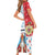 Luxembourg Christmas Short Sleeve Bodycon Dress Kleeschen With Xmas Patterns - Wonder Print Shop
