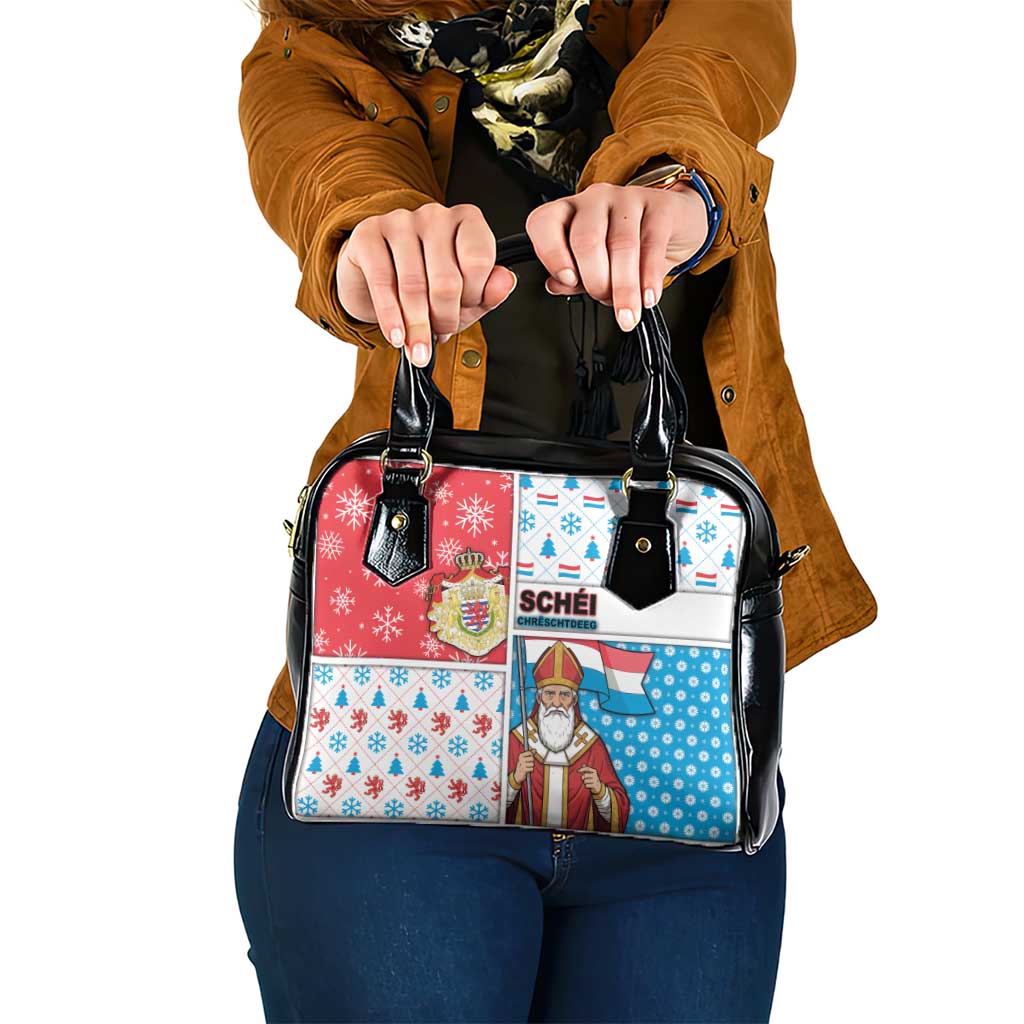 Luxembourg Christmas Shoulder Handbag Kleeschen With Xmas Patterns - Wonder Print Shop