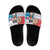 Luxembourg Christmas Slide Sandals Kleeschen With Xmas Patterns - Wonder Print Shop