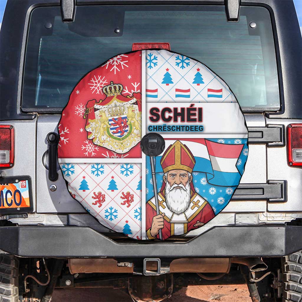 Luxembourg Christmas Spare Tire Cover Kleeschen With Xmas Patterns - Wonder Print Shop