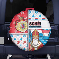 Luxembourg Christmas Spare Tire Cover Kleeschen With Xmas Patterns - Wonder Print Shop