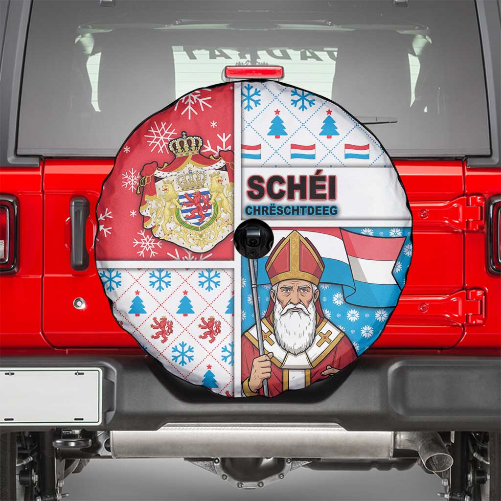 Luxembourg Christmas Spare Tire Cover Kleeschen With Xmas Patterns - Wonder Print Shop