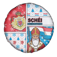 Luxembourg Christmas Spare Tire Cover Kleeschen With Xmas Patterns - Wonder Print Shop