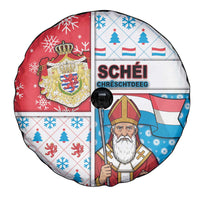 Luxembourg Christmas Spare Tire Cover Kleeschen With Xmas Patterns - Wonder Print Shop