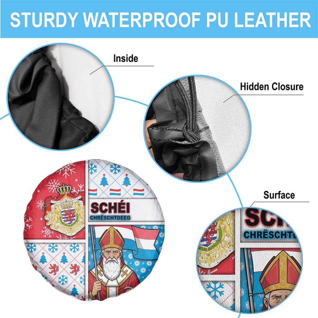 Luxembourg Christmas Spare Tire Cover Kleeschen With Xmas Patterns - Wonder Print Shop