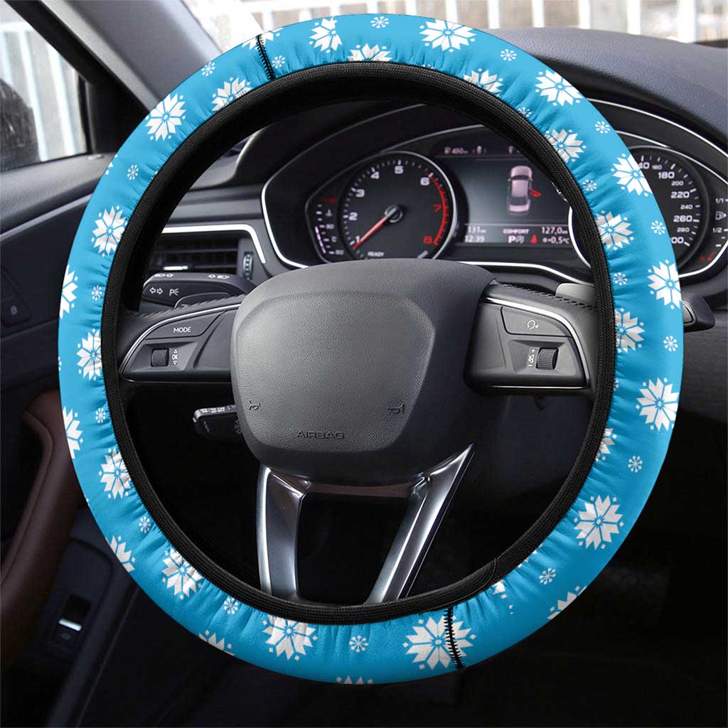 Luxembourg Christmas Steering Wheel Cover Kleeschen With Xmas Patterns - Wonder Print Shop