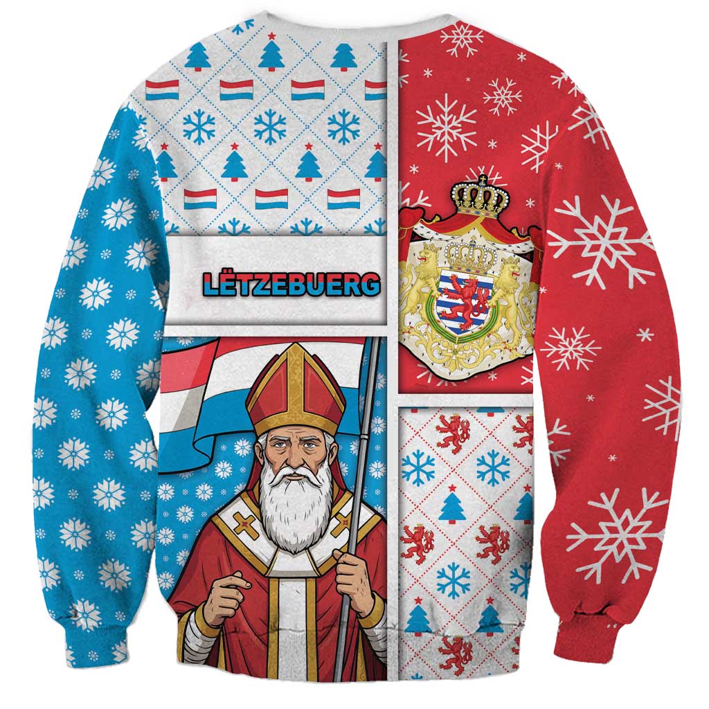 Luxembourg Christmas Sweatshirt Kleeschen With Xmas Patterns - Wonder Print Shop