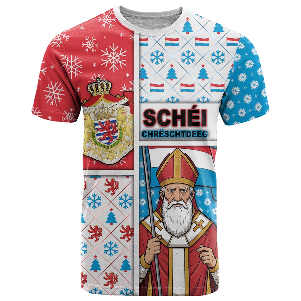Luxembourg Christmas T Shirt Kleeschen With Xmas Patterns - Wonder Print Shop