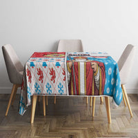 Luxembourg Christmas Tablecloth Kleeschen With Xmas Patterns - Wonder Print Shop