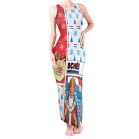 Luxembourg Christmas Tank Maxi Dress Kleeschen With Xmas Patterns - Wonder Print Shop