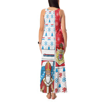 Luxembourg Christmas Tank Maxi Dress Kleeschen With Xmas Patterns - Wonder Print Shop