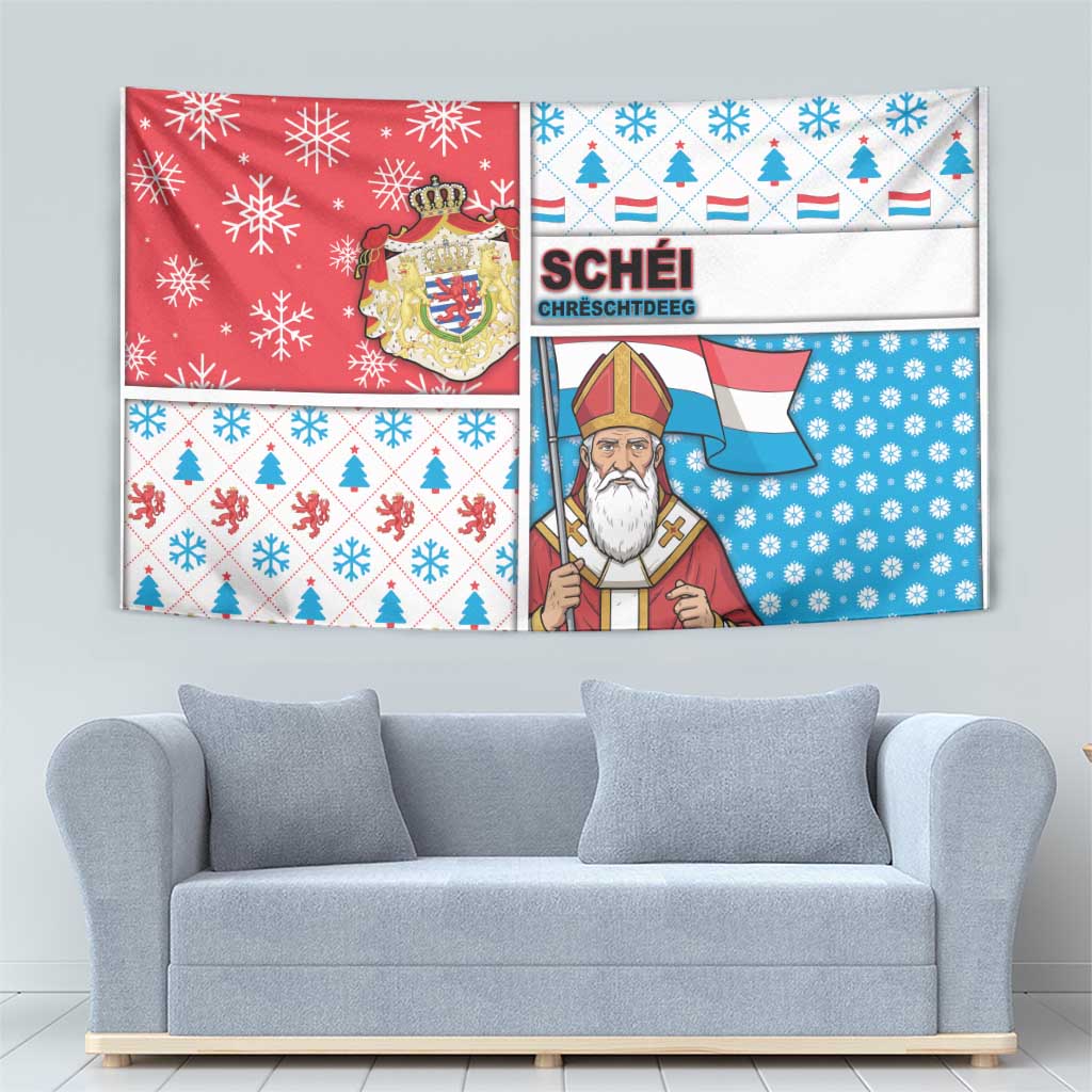 Luxembourg Christmas Tapestry Kleeschen With Xmas Patterns - Wonder Print Shop