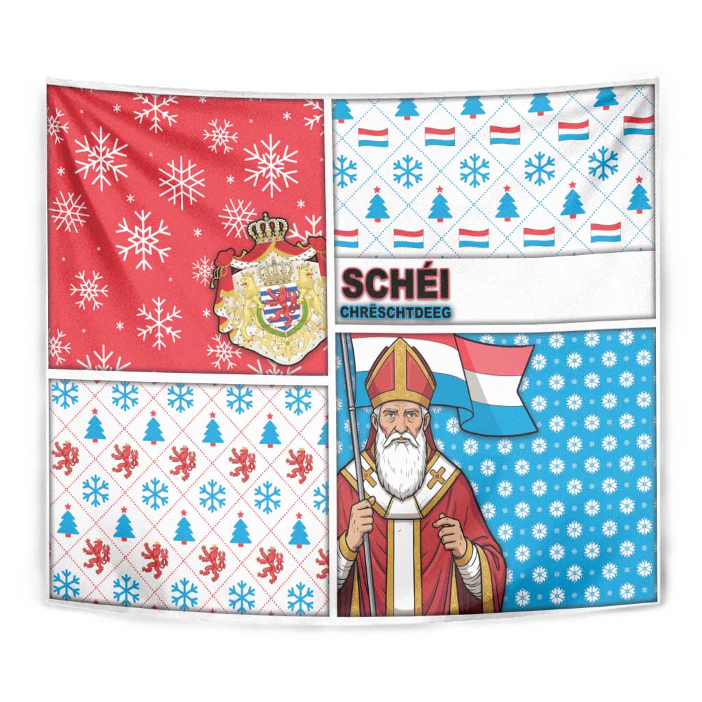 Luxembourg Christmas Tapestry Kleeschen With Xmas Patterns - Wonder Print Shop
