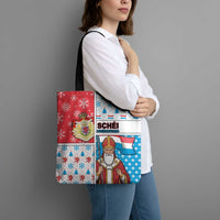 Luxembourg Christmas Tote Bag Kleeschen With Xmas Patterns - Wonder Print Shop