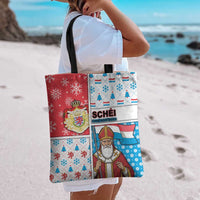 Luxembourg Christmas Tote Bag Kleeschen With Xmas Patterns - Wonder Print Shop