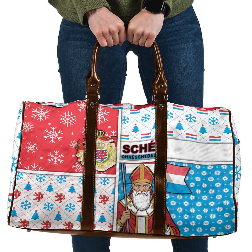 Luxembourg Christmas Travel Bag Kleeschen With Xmas Patterns - Wonder Print Shop