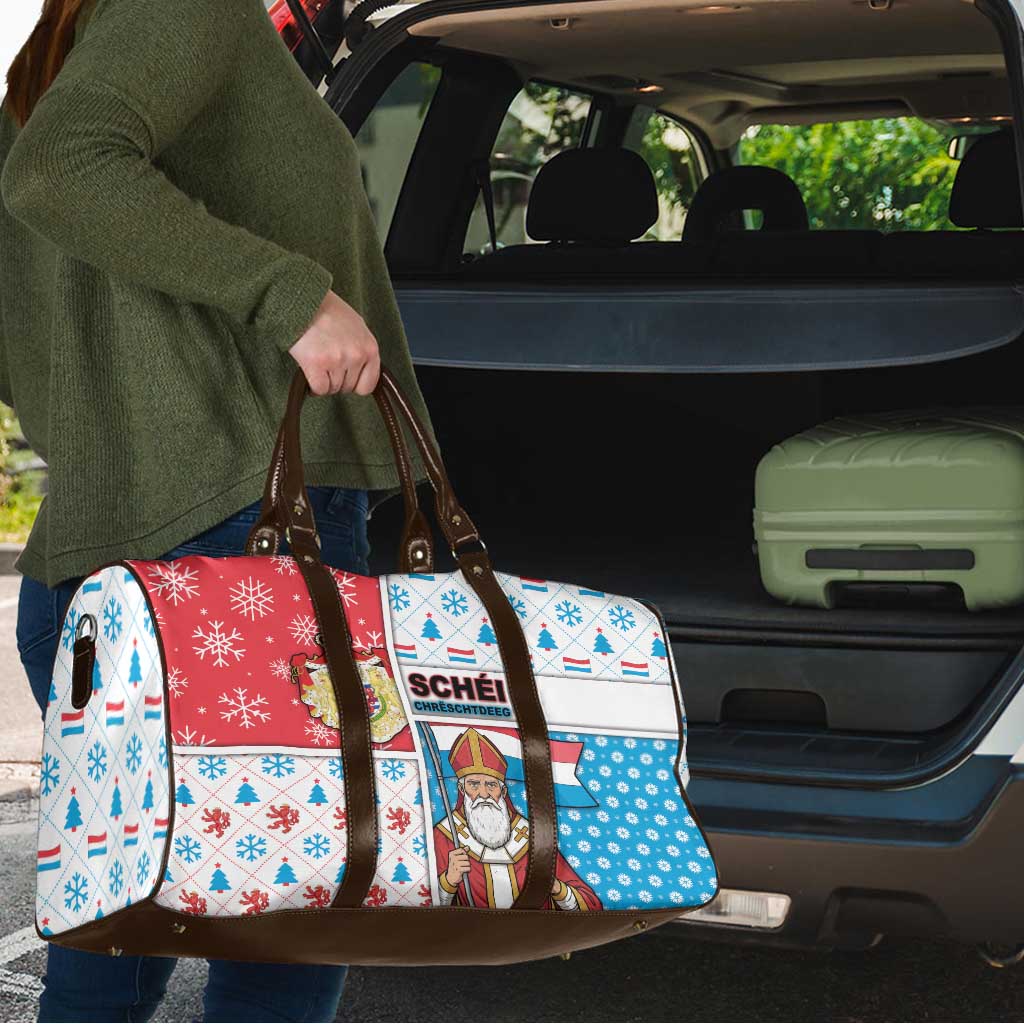 Luxembourg Christmas Travel Bag Kleeschen With Xmas Patterns - Wonder Print Shop