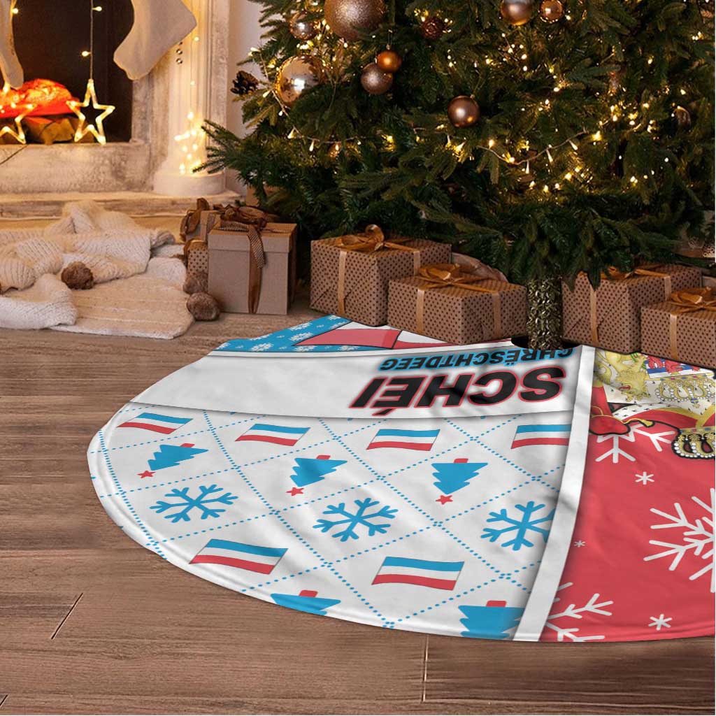 Luxembourg Christmas Tree Skirt Kleeschen With Xmas Patterns - Wonder Print Shop