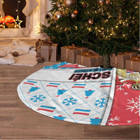 Luxembourg Christmas Tree Skirt Kleeschen With Xmas Patterns - Wonder Print Shop