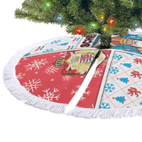 Luxembourg Christmas Tree Skirt Kleeschen With Xmas Patterns - Wonder Print Shop