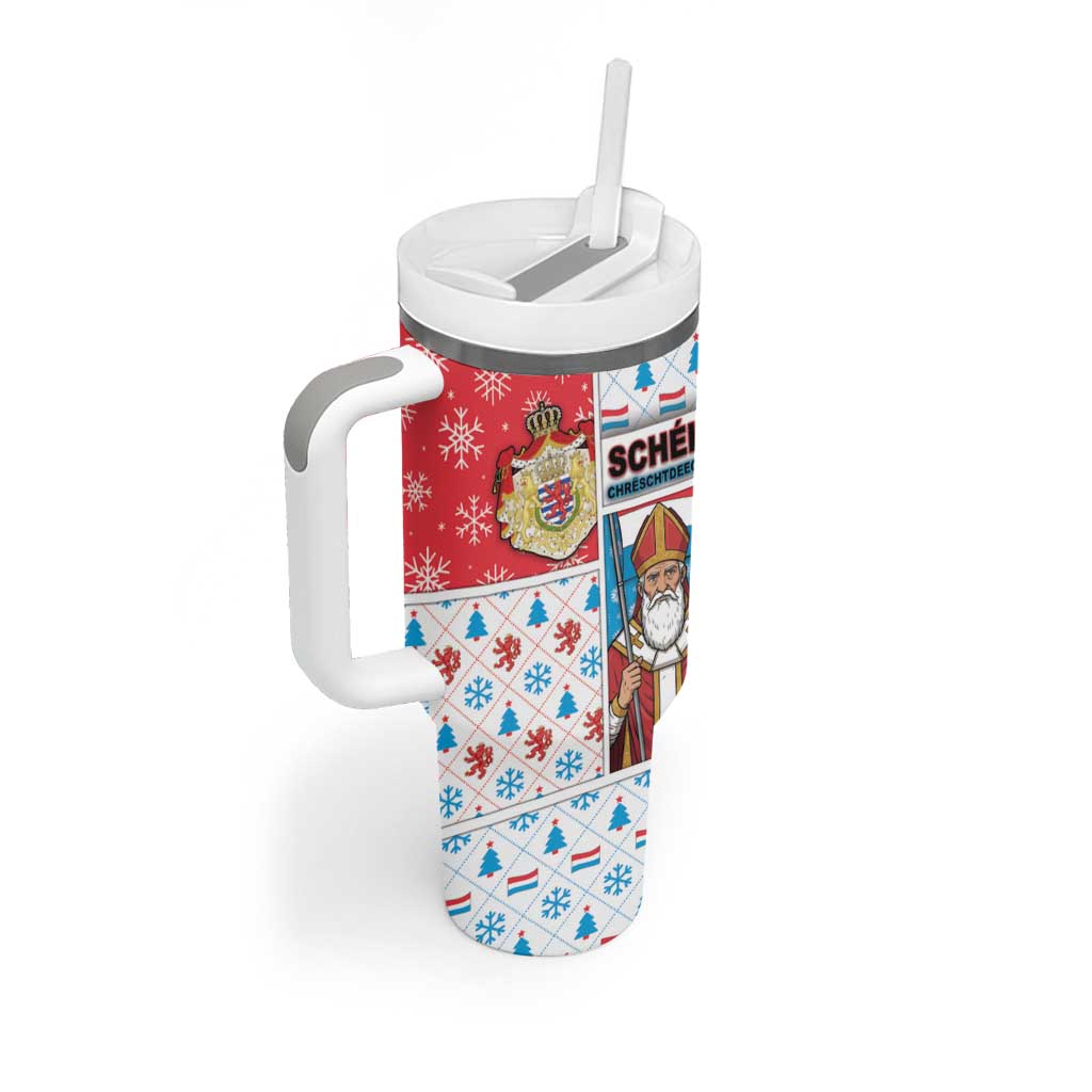 Luxembourg Christmas Tumbler With Handle Kleeschen With Xmas Patterns - Wonder Print Shop