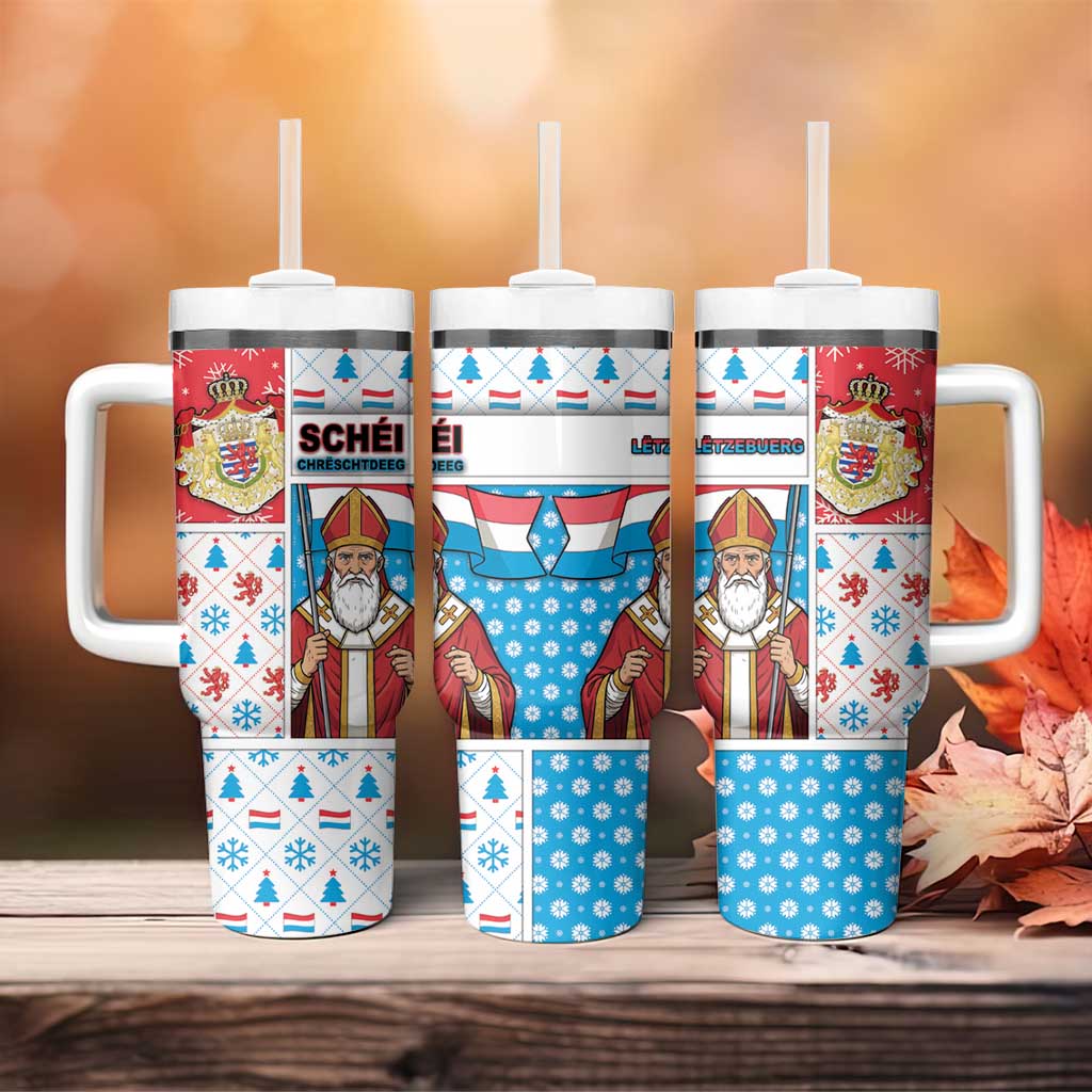 Luxembourg Christmas Tumbler With Handle Kleeschen With Xmas Patterns - Wonder Print Shop