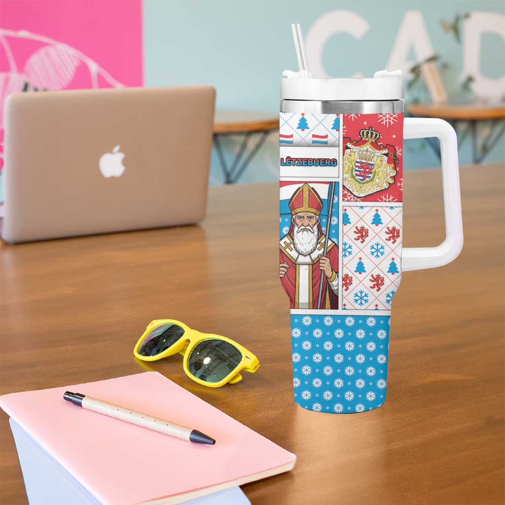 Luxembourg Christmas Tumbler With Handle Kleeschen With Xmas Patterns - Wonder Print Shop