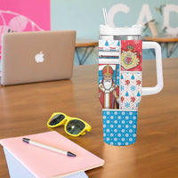 Luxembourg Christmas Tumbler With Handle Kleeschen With Xmas Patterns - Wonder Print Shop