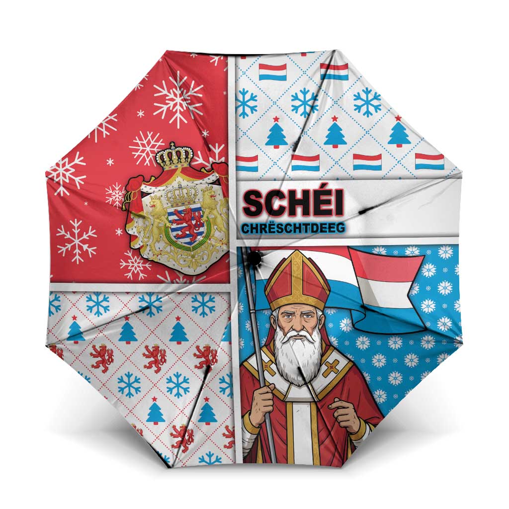 Luxembourg Christmas Umbrella Kleeschen With Xmas Patterns - Wonder Print Shop