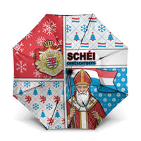 Luxembourg Christmas Umbrella Kleeschen With Xmas Patterns - Wonder Print Shop